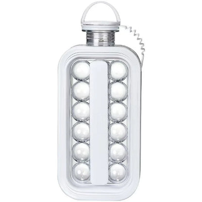 Ice Cube Tray 2-In-1 Portable Puck Making Water Bottle 17-Grid Silicone Ice Mold Folding Ice Cube Maker Home Kitchen Bar Gadgets